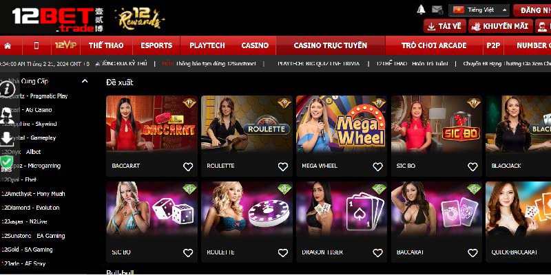 Live Casino 12Bet - Sảnh game đắt khách nhất nhà cái